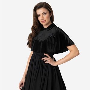 LAST CHANCE DONATING 4/17 HAVING A BABY SALE Unique Vintage Black Velvet Capelet